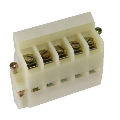 Rockwell Automation 1492-E Series Screw Terminal, 5-Way, 25A, 20 - 12 AWG Wire, Screw Termination