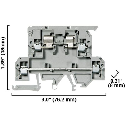 Rockwell Automation 1492 Series Screw Terminal, 4-Way, 25A, 22 → 12 AWG Wire, Screw Cage Termination