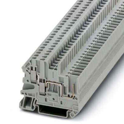 Phoenix Contact UT Series UT 2,5-TWIN/1P Feed Through Terminal Block, 3-Way, 24A, 26-12-2020 AWG Wire, Screw Termination