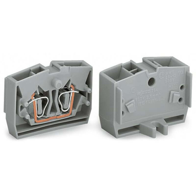 Wago 264 Series Terminal Block, 2-Way, 24A, 28 → 12 AWG Wire, Cage Clamp Termination
