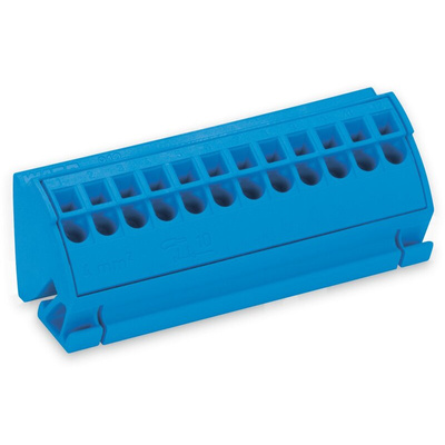Wago 812 Series Terminal Block, 12-Way, 96A, 20 → 12 AWG Wire, Push-In Cage Clamp Termination