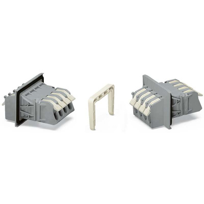 Wago 828 Series Terminal Block, 4-Way, 57A, 16 → 6 AWG Wire, Cage Clamp Termination