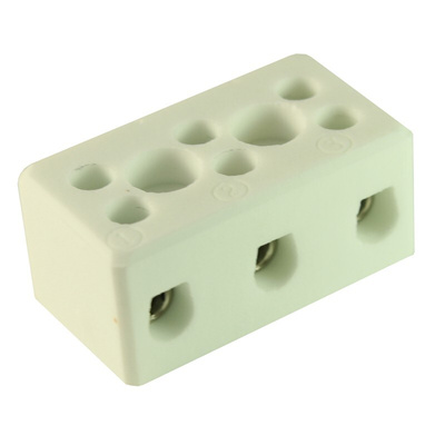 CAMDENBOSS CHTB Series Terminal Block, 3-Way, 41A, 6 mm2 Wire, Screw Termination