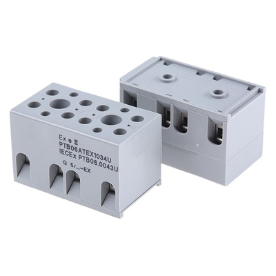 Phoenix Contact UK Series G 5/ 4-EX Non-Fused Terminal Block, 4-Way, 30A, 24 → 12 AWG Wire, Screw Down