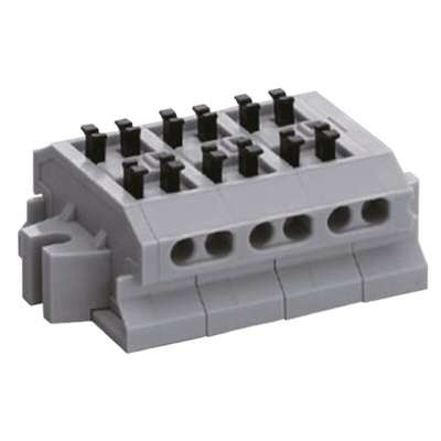 Sato Parts Non-Fused Terminal Block, 10-Way, 10A, 26 → 16 AWG Wire, Screwless Termination