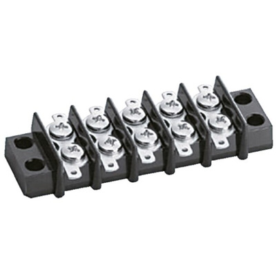 Sato Parts Non-Fused Terminal Block, 6-Way, 15A, Screw Down Termination