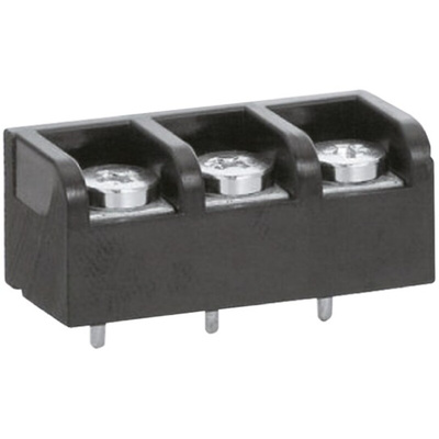 Sato Parts Non-Fused Terminal Block, 3-Way, 6A, Screw Down Termination