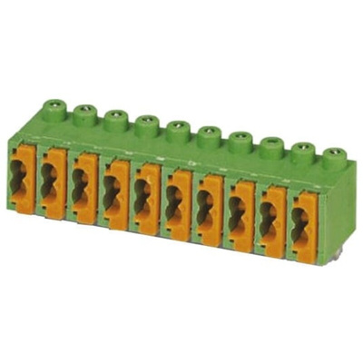 Phoenix Contact FK-MPT 0.5/ 4-3.5-H Series PCB Terminal Block, 3.5mm Pitch, Through Hole Mount, Spring Cage Termination