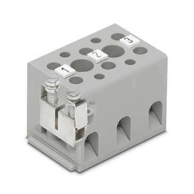 Phoenix Contact UK Series G 5/ 3 Non-Fused Terminal Block, 3-Way, 32A, 24 → 12 AWG Wire, Screw Termination