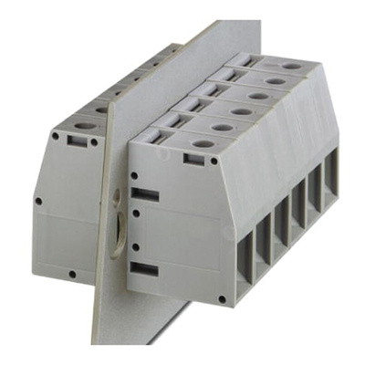 Phoenix Contact COMBICON Power Series HDFK 50 GNYE Feed Through Terminal Block, 150A, Screw Termination