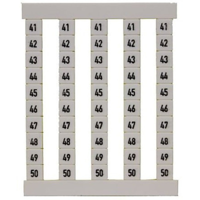 Weidmuller Terminal Marker for use with Electronic Sub-Assemblies, Plug-In Connectors, Weidmuller Cable Connectors