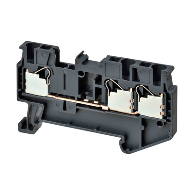 Omron DIN Rail Terminal Block, 17.5A, 14 AWG Wire, Push In Termination