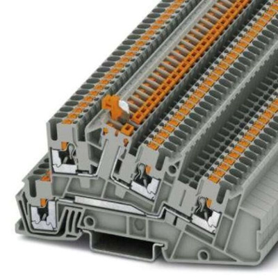 Phoenix Contact PTI Series PTI 2,5-L/LTB Non-Fused Terminal Block, 4-Way, 24A, 26 → 12 AWG Wire, Push In