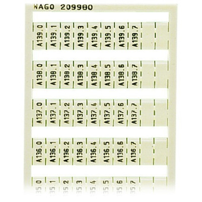 Wago, 209 Marker Strip for use with  for use with Terminal Blocks
