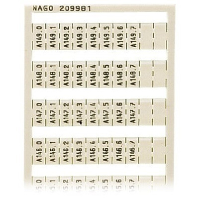 Wago, 209 Marker Card for use with  for use with Terminal Blocks