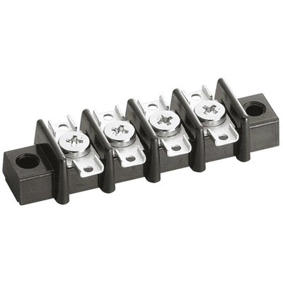 Sato Parts Non-Fused Terminal Block, 4-Way, 6A, Screw Down Termination