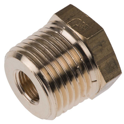 Legris Brass 1/2 in BSPT Male x 1/8 in BSPP Female Straight Reducer Threaded Fitting