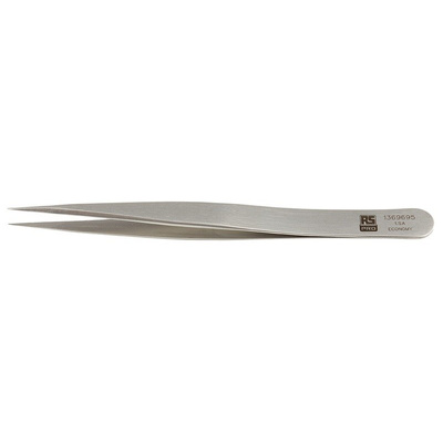 RS PRO 120, Stainless Steel, Fine; Straight, Tweezers