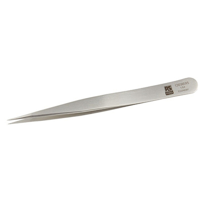 RS PRO 120, Stainless Steel, Fine; Straight, Tweezers