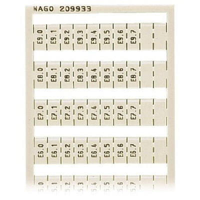 Wago, 209 Marker Strip for use with  for use with Terminal Blocks