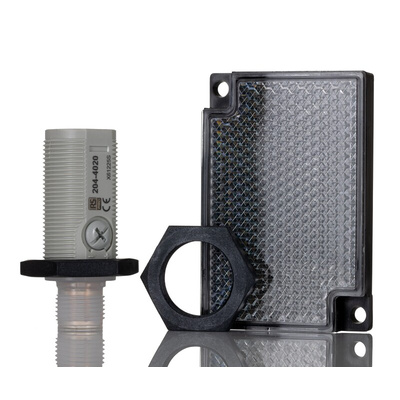 RS PRO Polarised Retro Reflection Photoelectric Sensor, Barrel Sensor, 3 m Detection Range