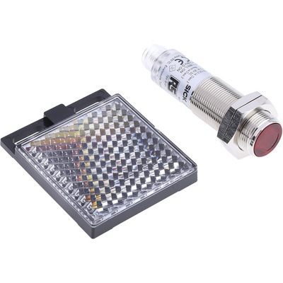 RS PRO Retroreflective Photoelectric Sensor, Barrel Sensor, 50 mm → 7 m Detection Range