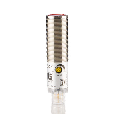 RS PRO Retroreflective Photoelectric Sensor, Barrel Sensor, 50 mm → 7 m Detection Range