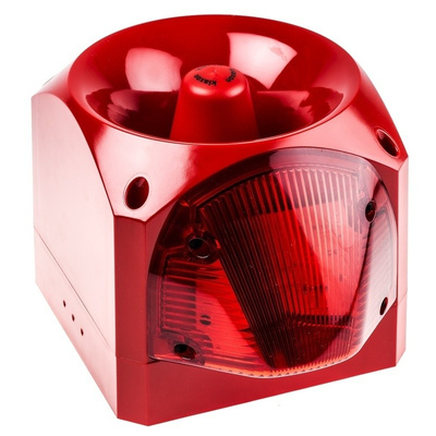 Klaxon Red User Recordable / Pre-recorded Voice Alarm, 110dB, 110 V ac, 230 V ac