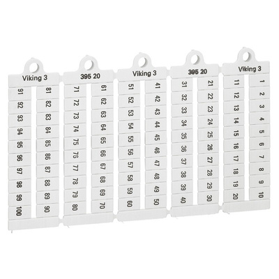 Legrand Number Marker Plate for use with  for use with Terminal Blocks