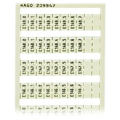 Wago, 209 Marker Card for use with  for use with Terminal Blocks