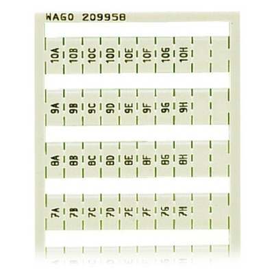 Wago, 209 Marker Card for use with  for use with Terminal Blocks