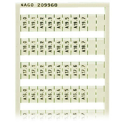 Wago, 209 Marker Card for use with  for use with Terminal Blocks