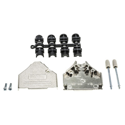 MH Connectors MHDTZK-RA Series Zinc D Sub Backshell, 25 Way, Strain Relief