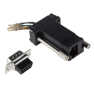 RS PRO D Sub Adapter Male 9 Way D-Sub to Female RJ45