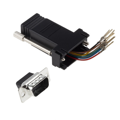 RS PRO D Sub Adapter Male 9 Way D-Sub to Female RJ45