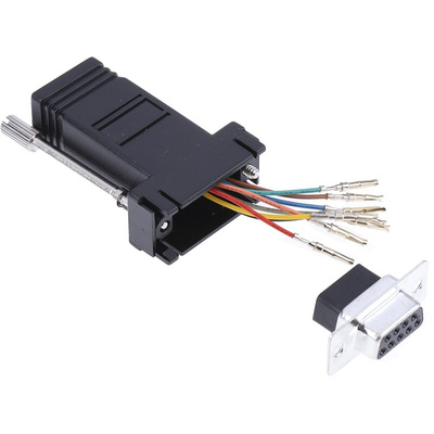 RS PRO D Sub Adapter Female 9 Way D-Sub to Female RJ45