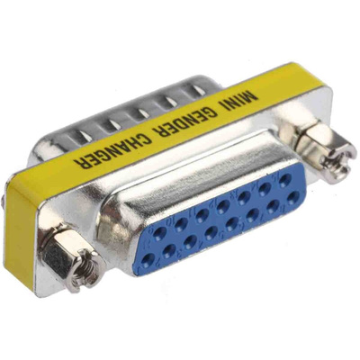 RS PRO D Sub Adapter Male 15 Way D-Sub to Female 15 Way D-Sub