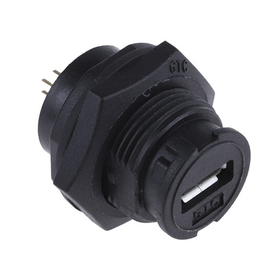 RS PRO Straight, Panel Mount, Socket Type Micro AB IP67 USB Connector