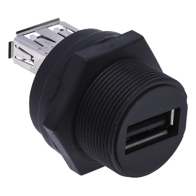 RS PRO Straight, Panel Mount, Socket Type A 2.0 IP67 USB Connector