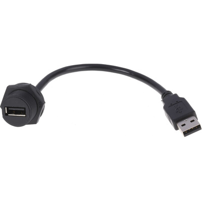 RS PRO Straight, Panel Mount, Socket Type Mini IP67 USB Connector