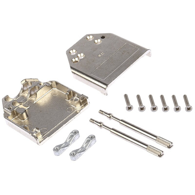 Amphenol FCI 8655MH Series Die Cast Zinc D-sub Connector Backshell, 15 Way, Strain Relief