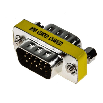RS PRO D Sub Adapter Male 15 Way D-Sub to Male 15 Way D-Sub
