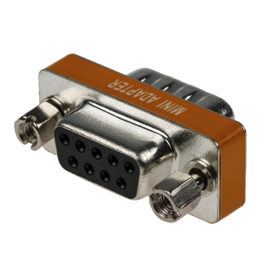 RS PRO D Sub Adapter Male 9 Way D-Sub to Female 9 Way D-Sub