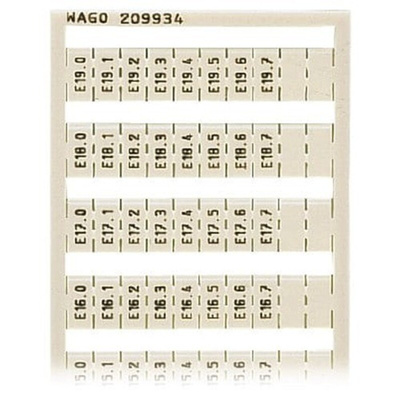 Wago, 209 Marker Card for use with  for use with Terminal Blocks