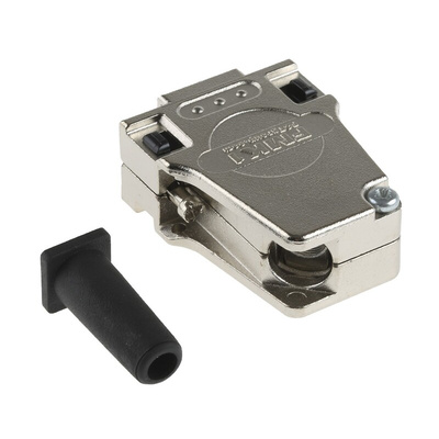 FCT from Molex FMK Series Die Cast Zinc Angled D Sub Backshell, 9 Way, Strain Relief