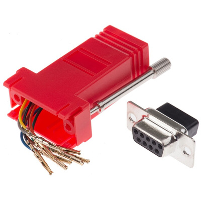 RS PRO D Sub Adapter Female 9 Way D-Sub to Female RJ45