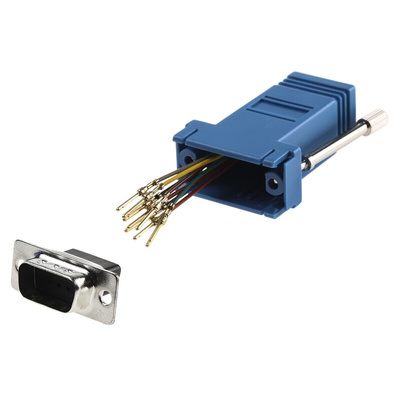 RS PRO D Sub Adapter Male 9 Way D-Sub to Female RJ45