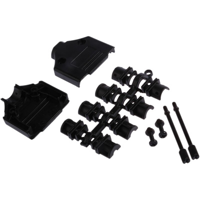 MH Connectors MHDTPPK Series ABS D Sub Backshell, 15 Way, Strain Relief