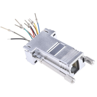 RS PRO D Sub Adapter Male 9 Way D-Sub to Female RJ45