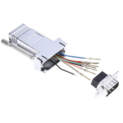 RS PRO D Sub Adapter Male 9 Way D-Sub to Female RJ45